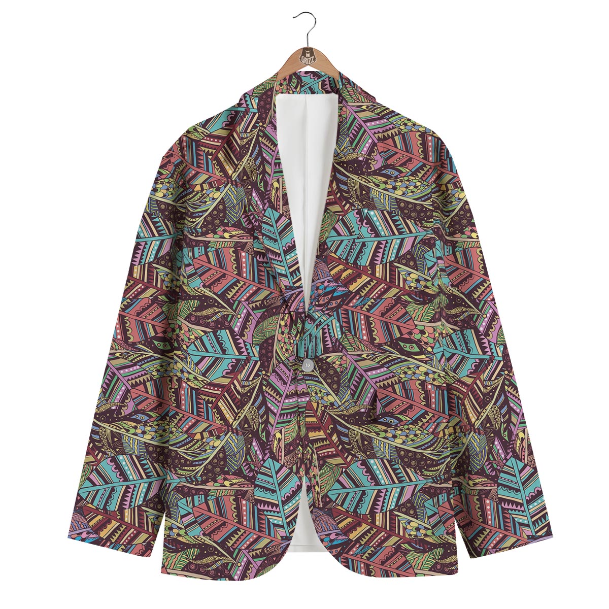 Bohemian Boho Pattern Print Men's Blazer-grizzshop