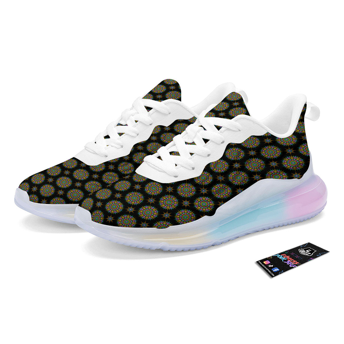 Bohemian Colorful Mandala Print Pattern Running Sneakers-grizzshop