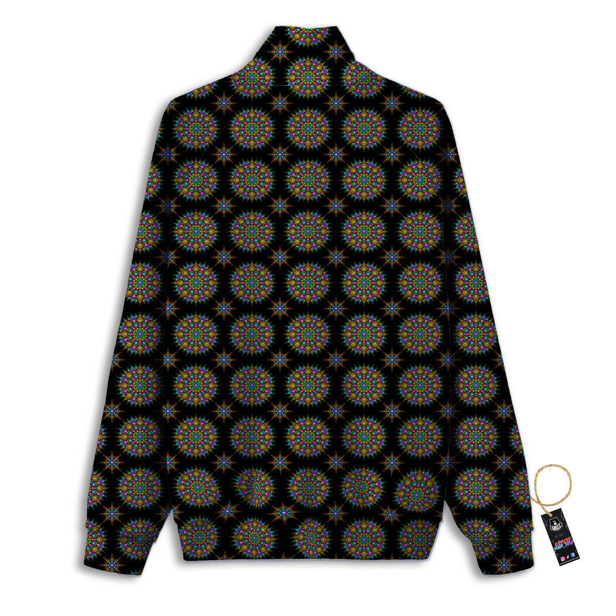 Bohemian Colorful Mandala Print Pattern Track Jacket-grizzshop