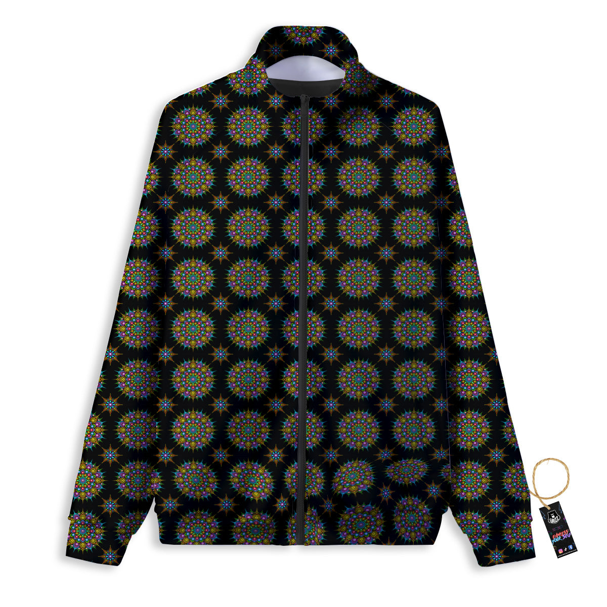 Bohemian Colorful Mandala Print Pattern Track Jacket-grizzshop