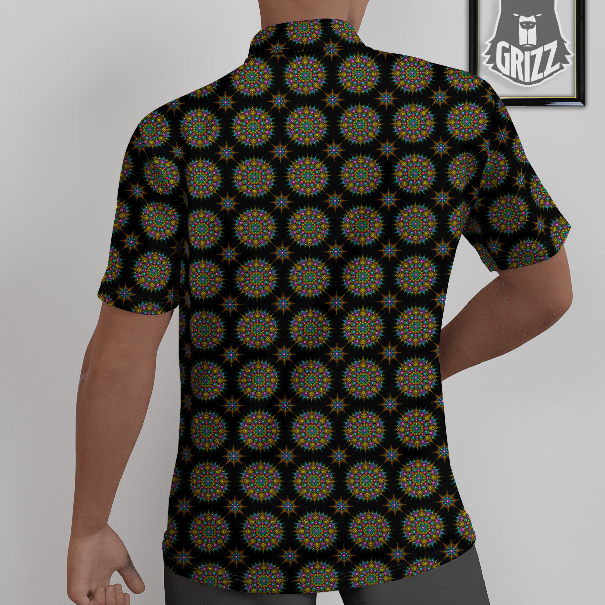 Bohemian Colorful Mandala Print Pattern Untucked Shirts-grizzshop