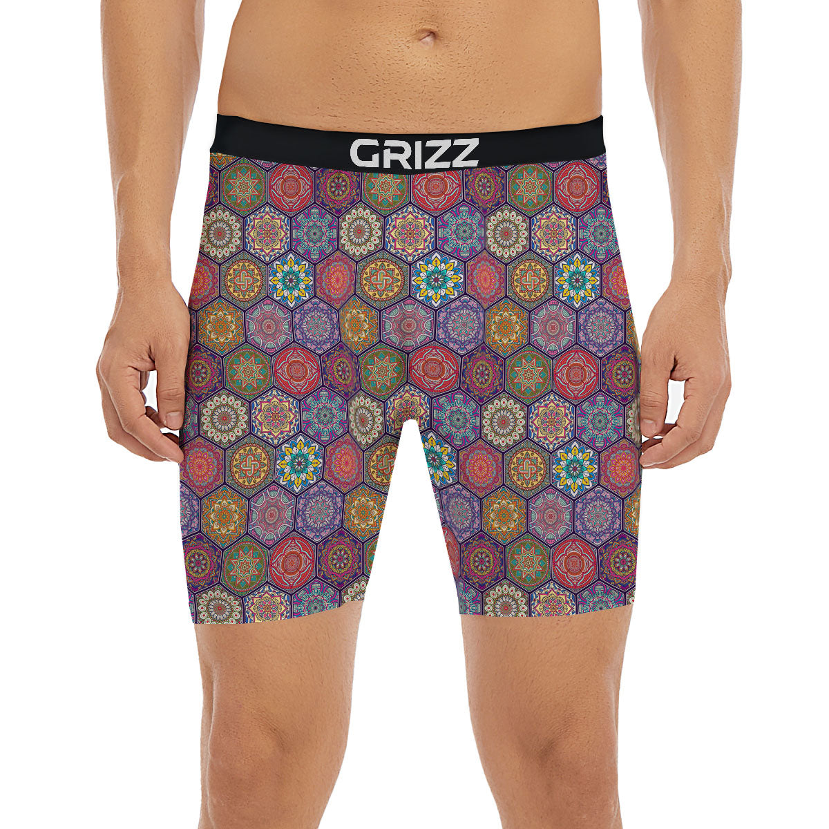 Bohemian Ethnic Mandala Print Pattern Boxer Briefs-grizzshop