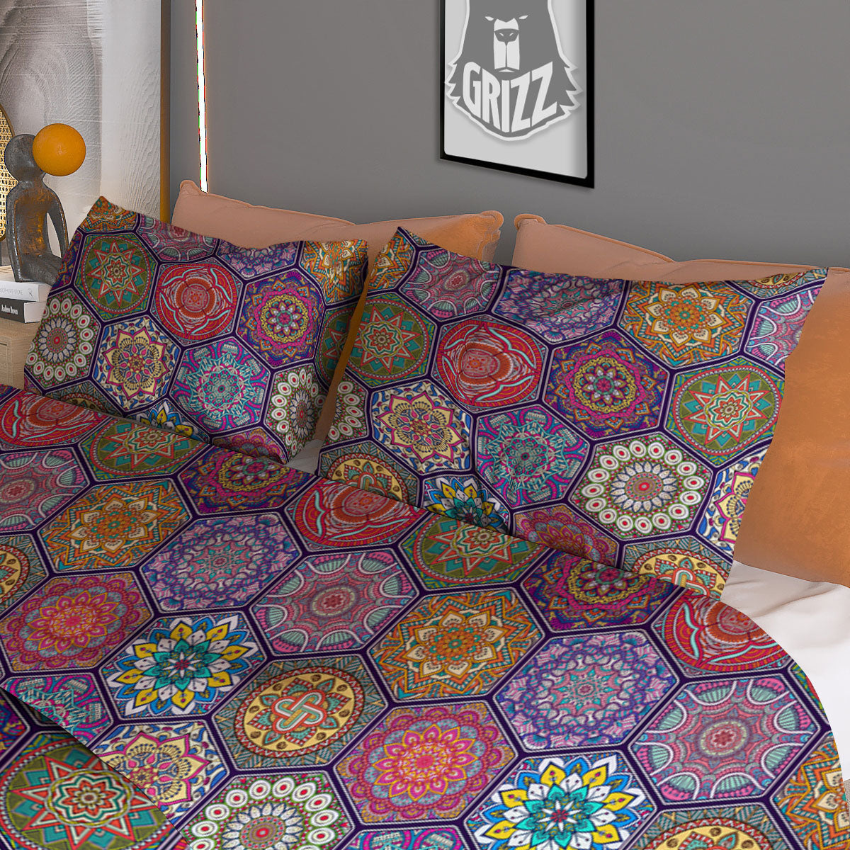 Bohemian Ethnic Mandala Print Pattern Duvet Cover Bedding Set