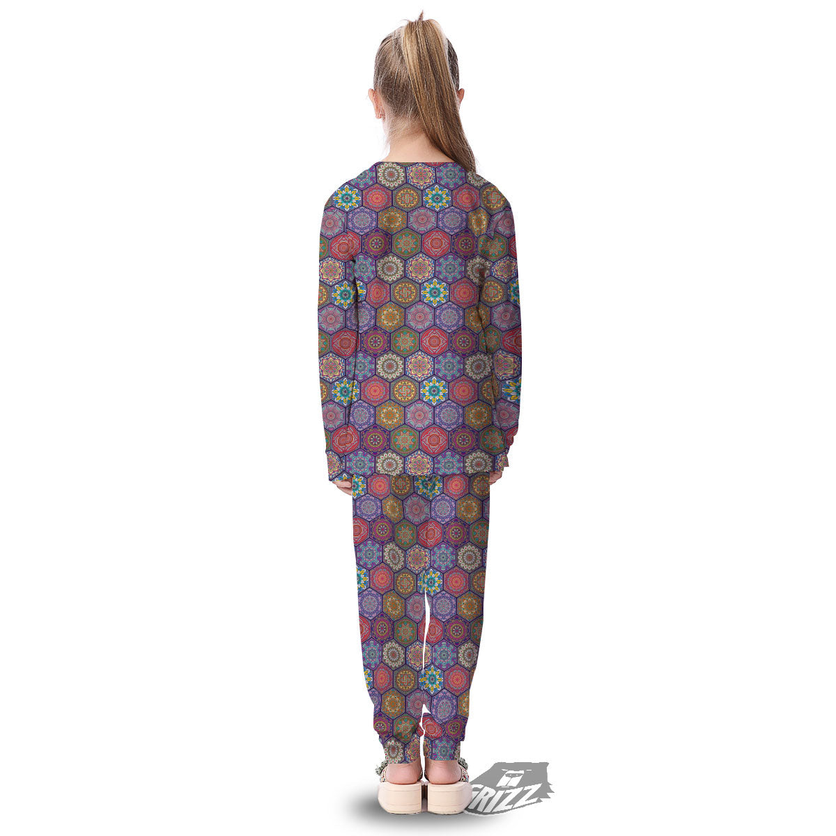 Bohemian Ethnic Mandala Print Pattern Kid's Pajamas-grizzshop