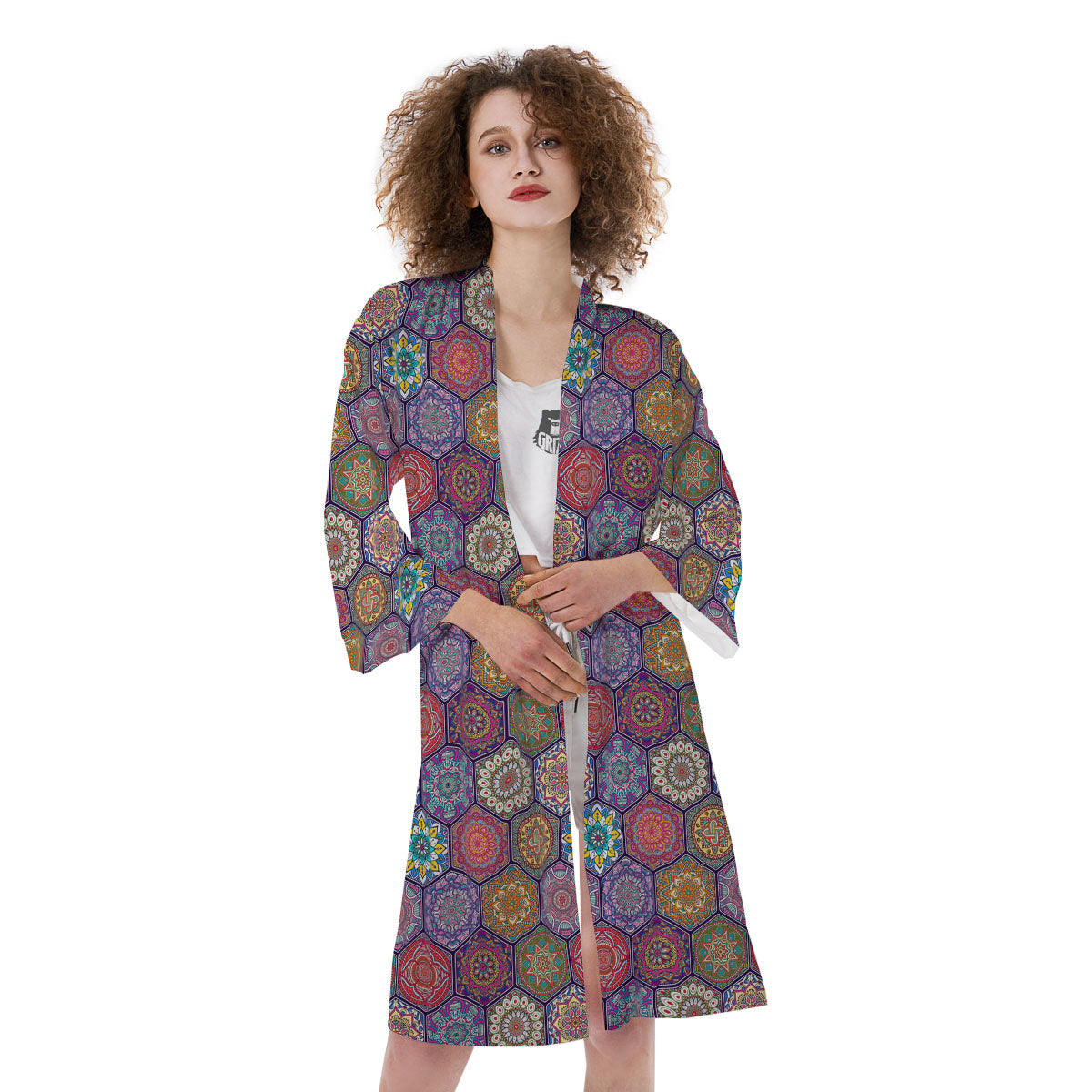Bohemian Ethnic Mandala Print Pattern Kimono-grizzshop