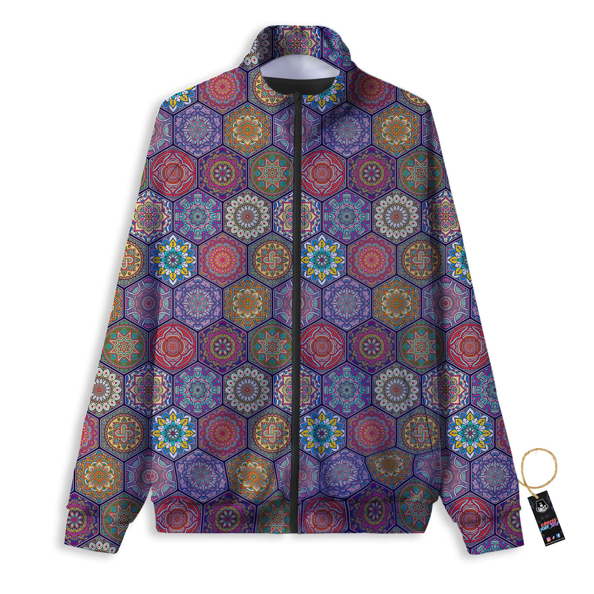 Bohemian Ethnic Mandala Print Pattern Track Jacket-grizzshop