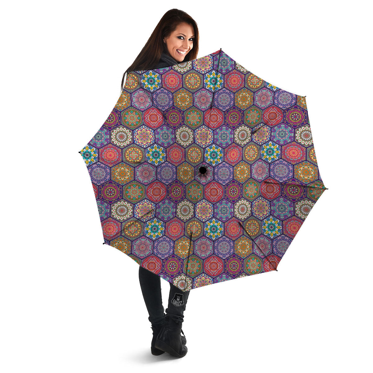 Bohemian Ethnic Mandala Print Pattern Umbrella-grizzshop