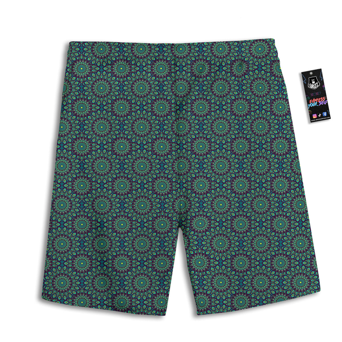 Bohemian Mandala Floral Print Pattern Men's Athletic Shorts