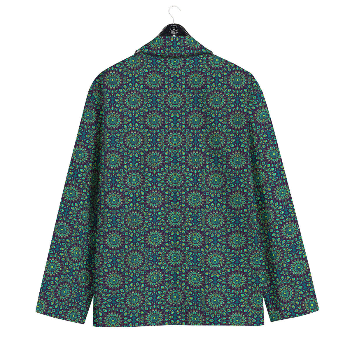 Bohemian Ethnic Teal Print Pattern Men's Sport Coat-grizzshop