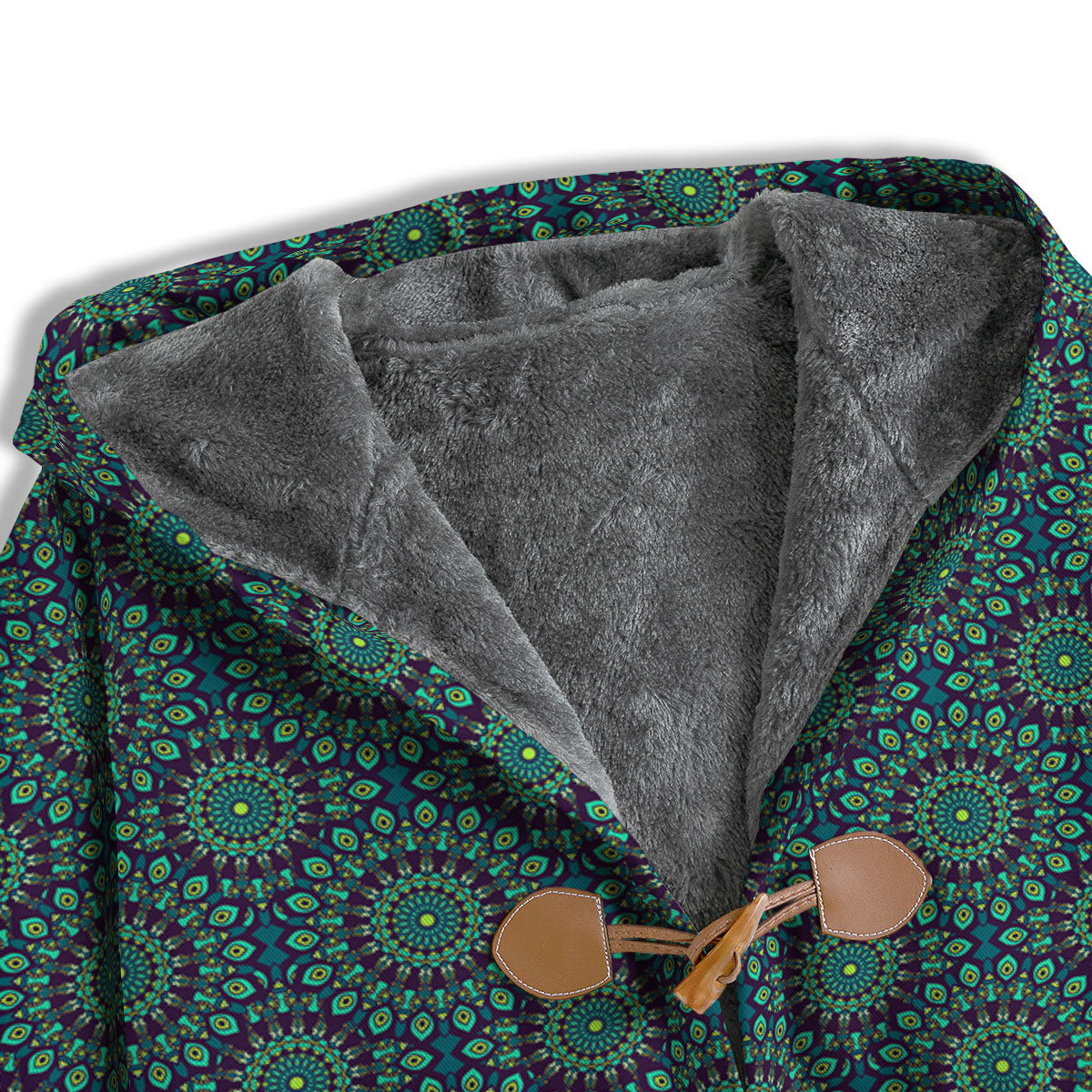 Bohemian Ethnic Teal Print Pattern Men's Windbreaker Jacket-grizzshop