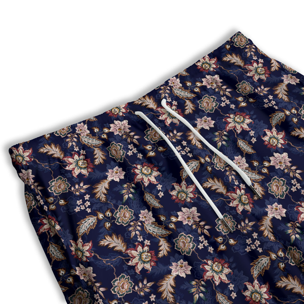 Bohemian Floral Blue Vintage Print Men's Athletic Shorts