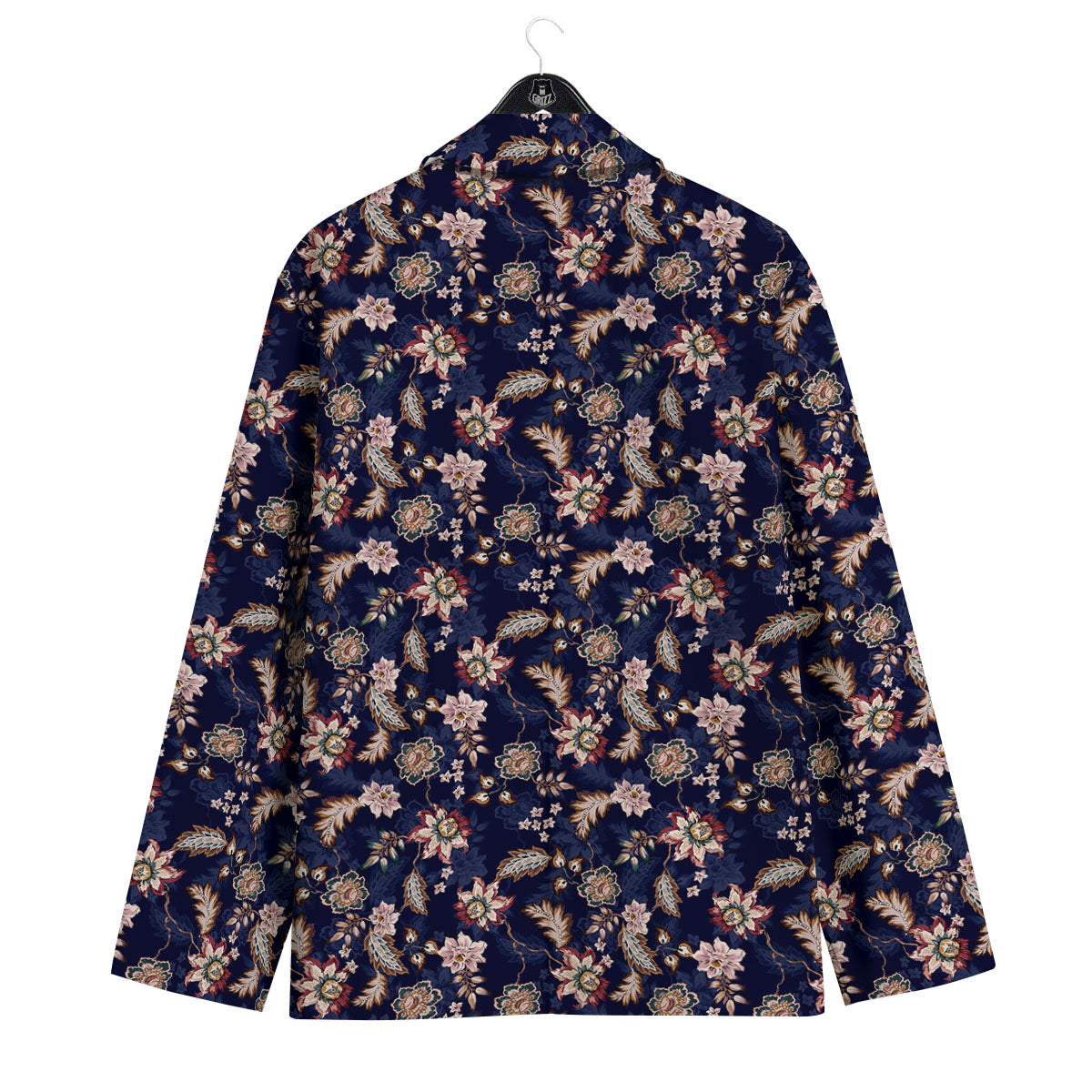 Bohemian Floral Blue Vintage Print Men's Sport Coat-grizzshop