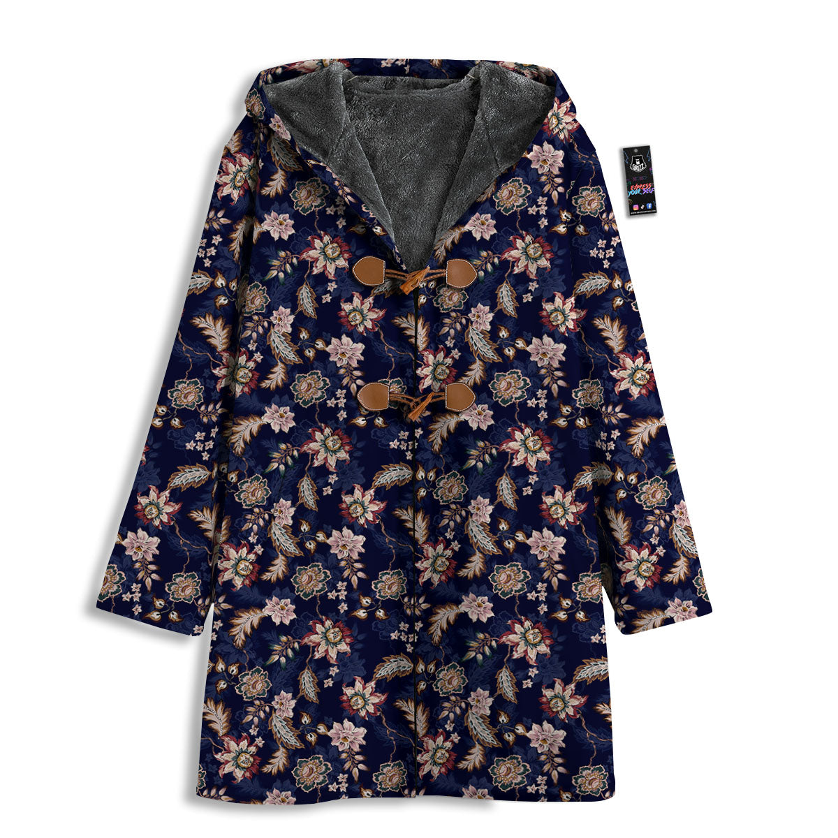 Bohemian Floral Blue Vintage Print Men's Windbreaker Jacket-grizzshop