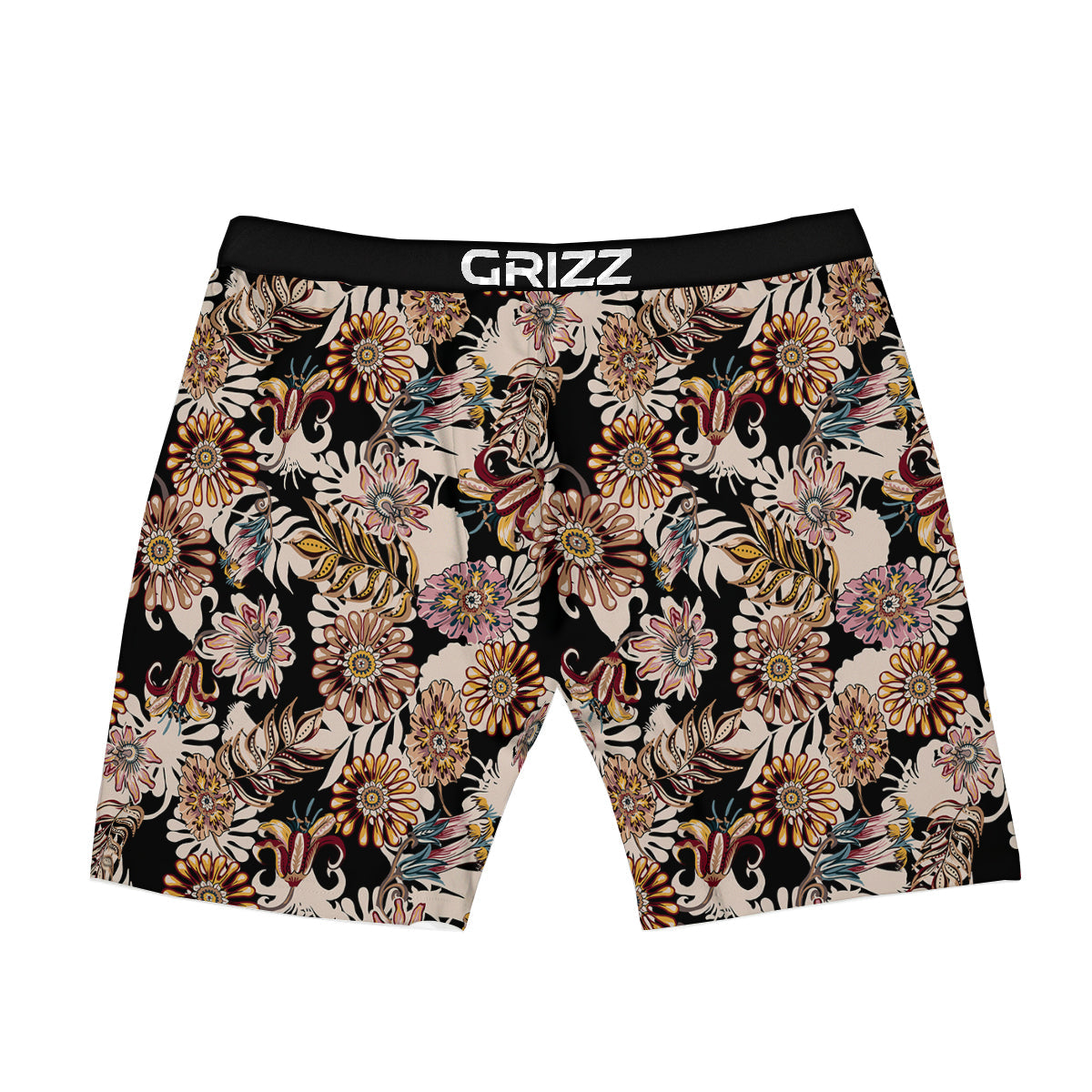 Bohemian Floral Brown Vintage Print Pattern Boxer Briefs-grizzshop