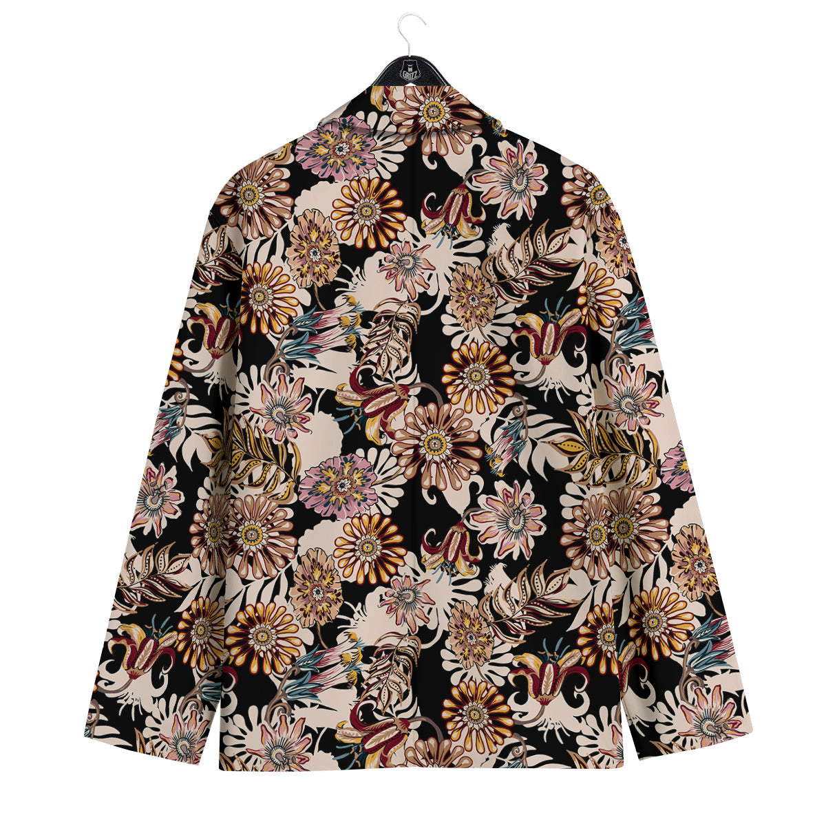Bohemian Floral Brown Vintage Print Pattern Men's Sport Coat-grizzshop