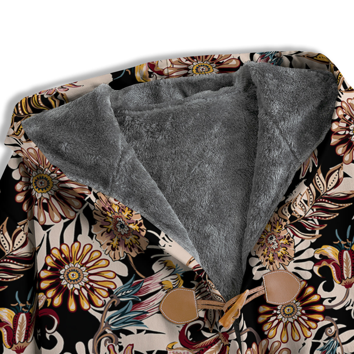 Bohemian Floral Brown Vintage Print Pattern Men's Windbreaker Jacket-grizzshop