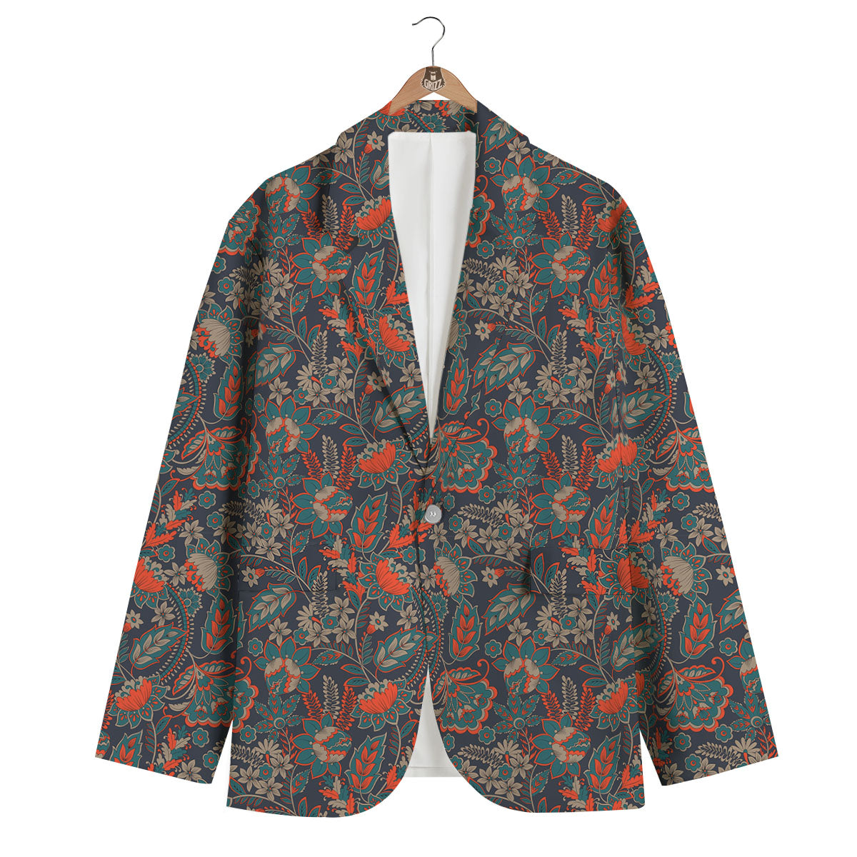 Bohemian Floral Retro Vintage Print Pattern Men's Blazer-grizzshop