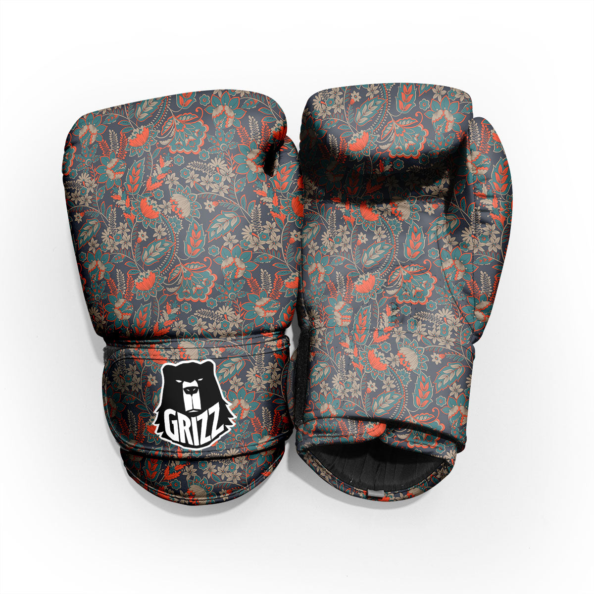 Bohemian Floral Retro Vintage Print Pattern Pro Boxing Glove