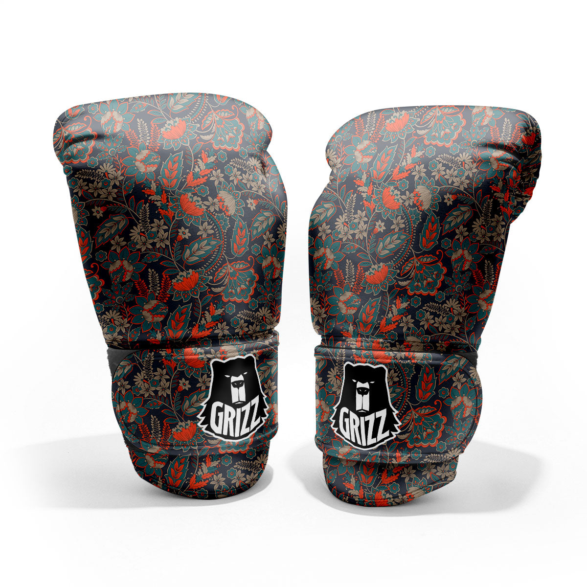 Bohemian Floral Retro Vintage Print Pattern Pro Boxing Glove