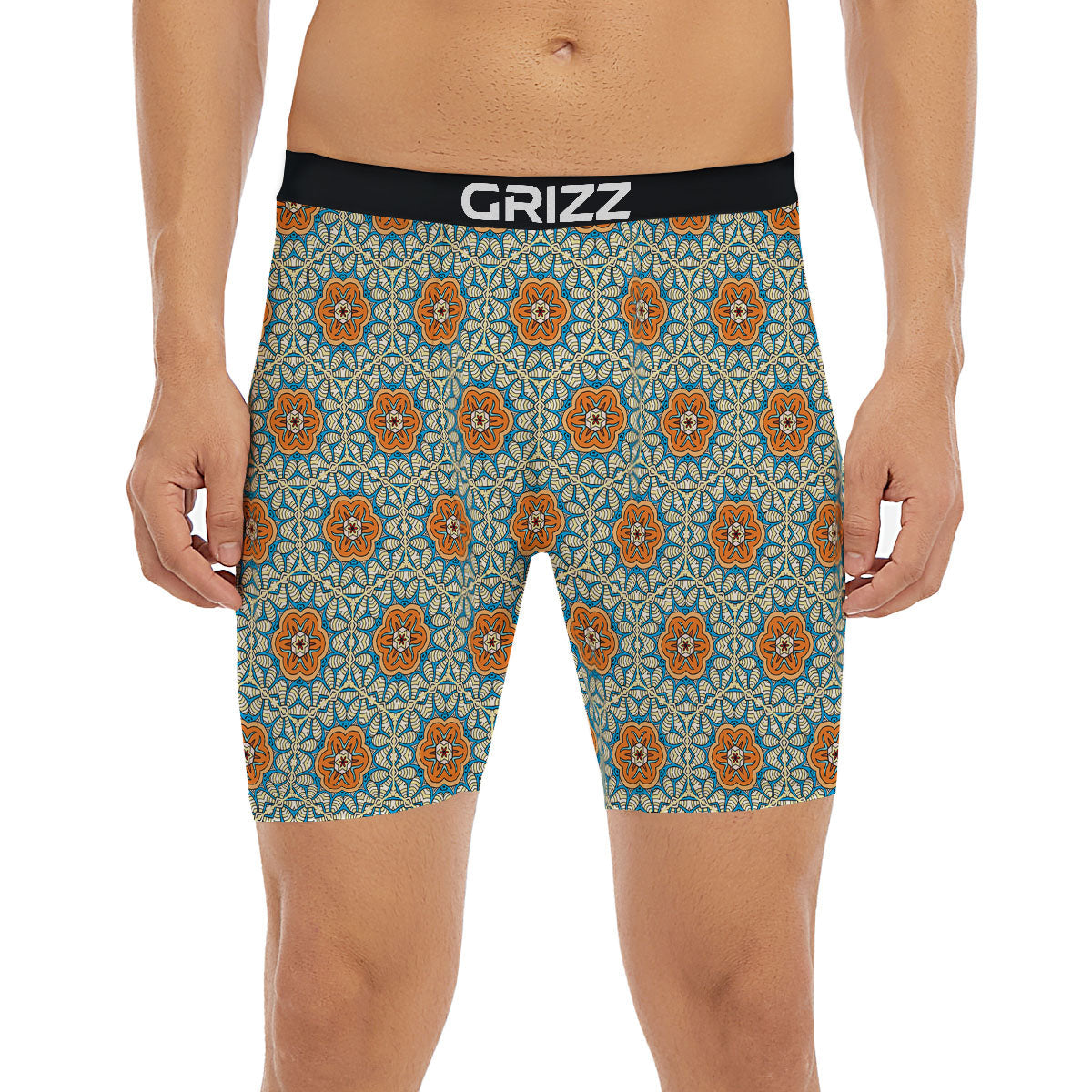 Bohemian Mandala Floral Print Pattern Boxer Briefs-grizzshop