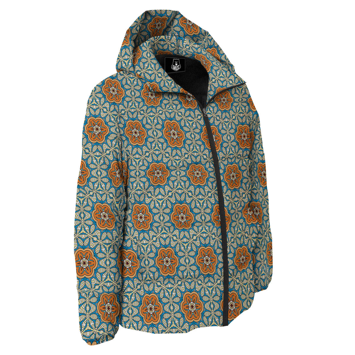 Bohemian Mandala Floral Print Pattern Down Jacket-grizzshop