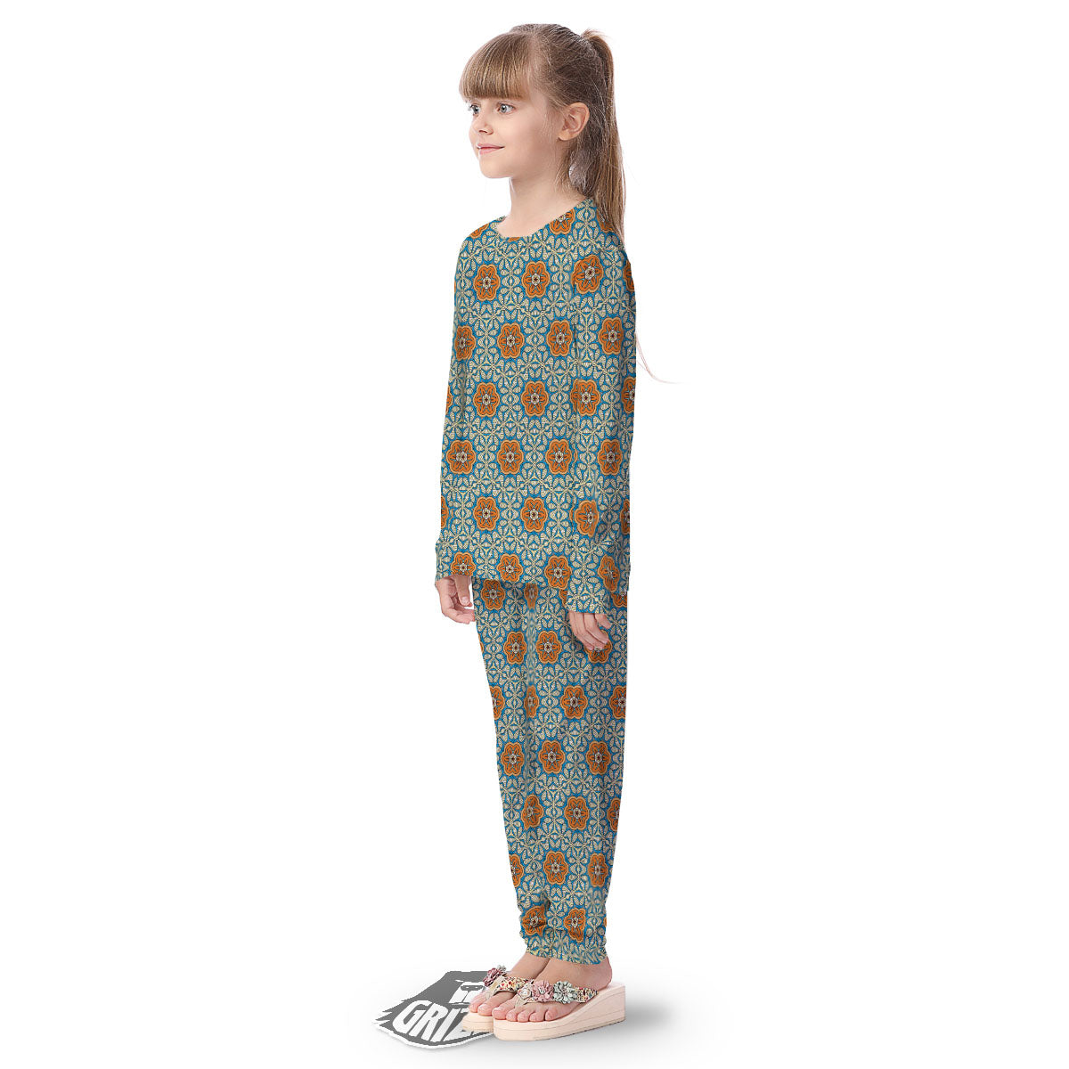 Bohemian Mandala Floral Print Pattern Kid's Pajamas-grizzshop