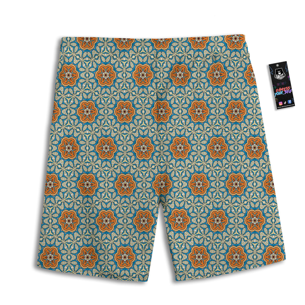 Bohemian Mandala Floral Print Pattern Men's Athletic Shorts