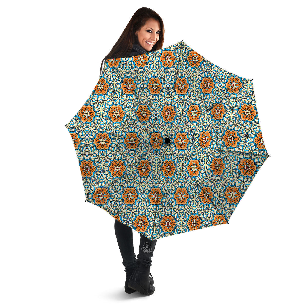 Bohemian Mandala Floral Print Pattern Umbrella-grizzshop
