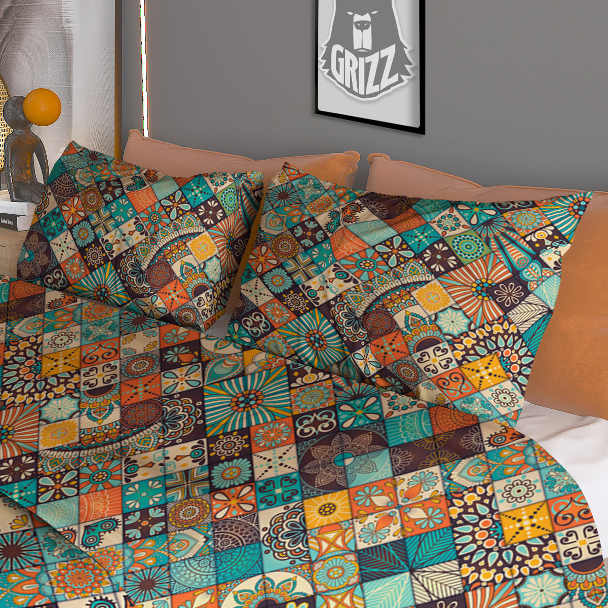 Bohemian Mandala Floral Vintage Print Pattern Duvet Cover Bedding Set
