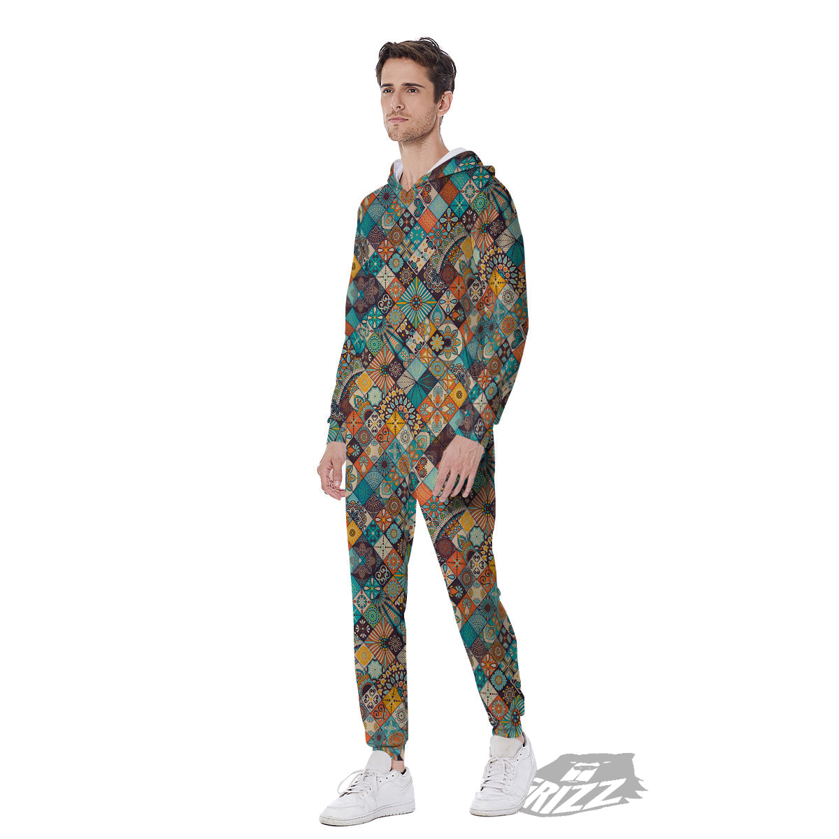 Bohemian Mandala Floral Vintage Print Pattern Men's Jumpsuit-grizzshop