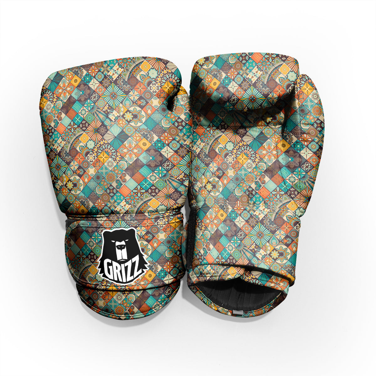 Bohemian Mandala Floral Vintage Print Pattern Pro Boxing Glove