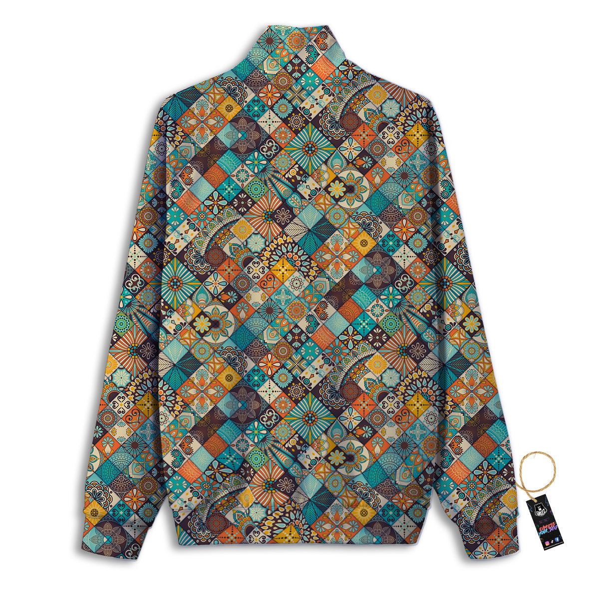 Bohemian Mandala Floral Vintage Print Pattern Track Jacket-grizzshop