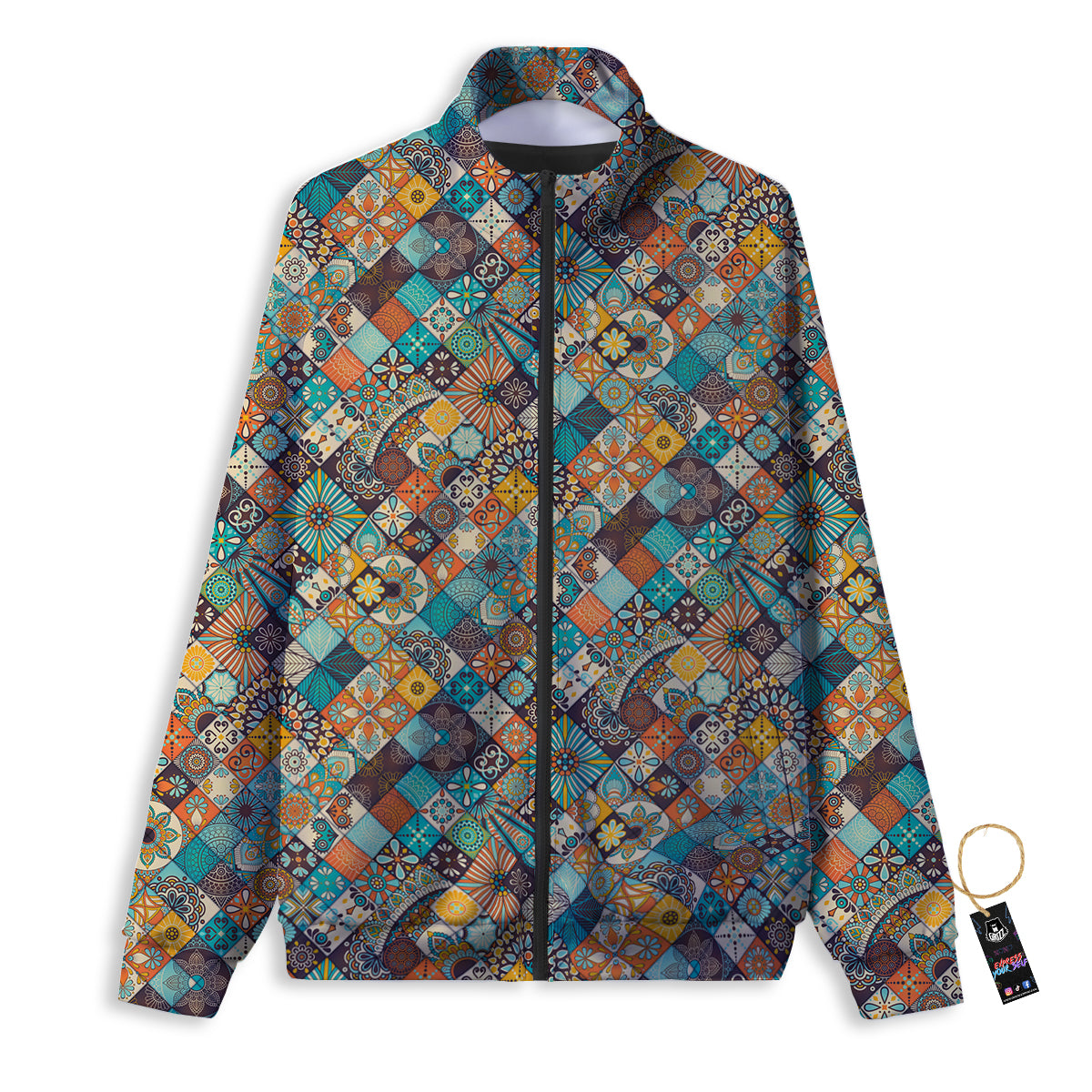 Bohemian Mandala Floral Vintage Print Pattern Track Jacket-grizzshop