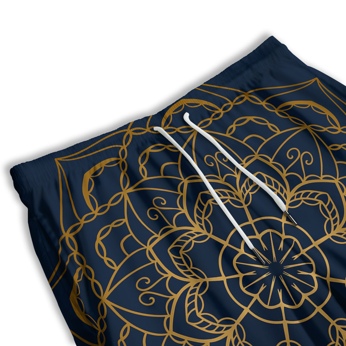 Bohemian Mandala Gold And Blue Print Men's Athletic Shorts
