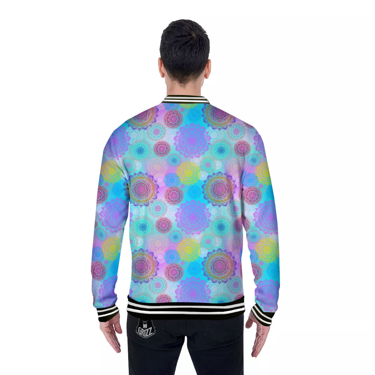 Bohemian Mandala Pastel Print Pattern Baseball Jacket-grizzshop