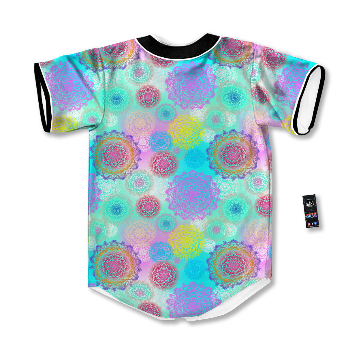Bohemian Mandala Pastel Print Pattern Baseball Jersey-grizzshop