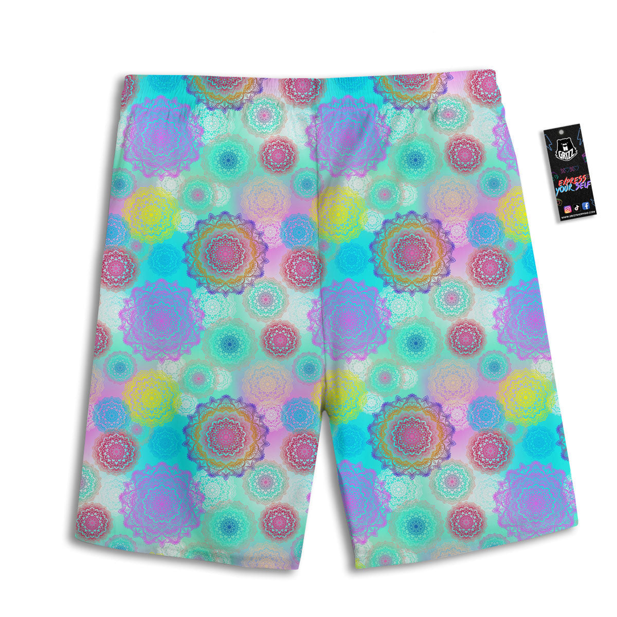 Bohemian Mandala Pastel Print Pattern Men's Athletic Shorts
