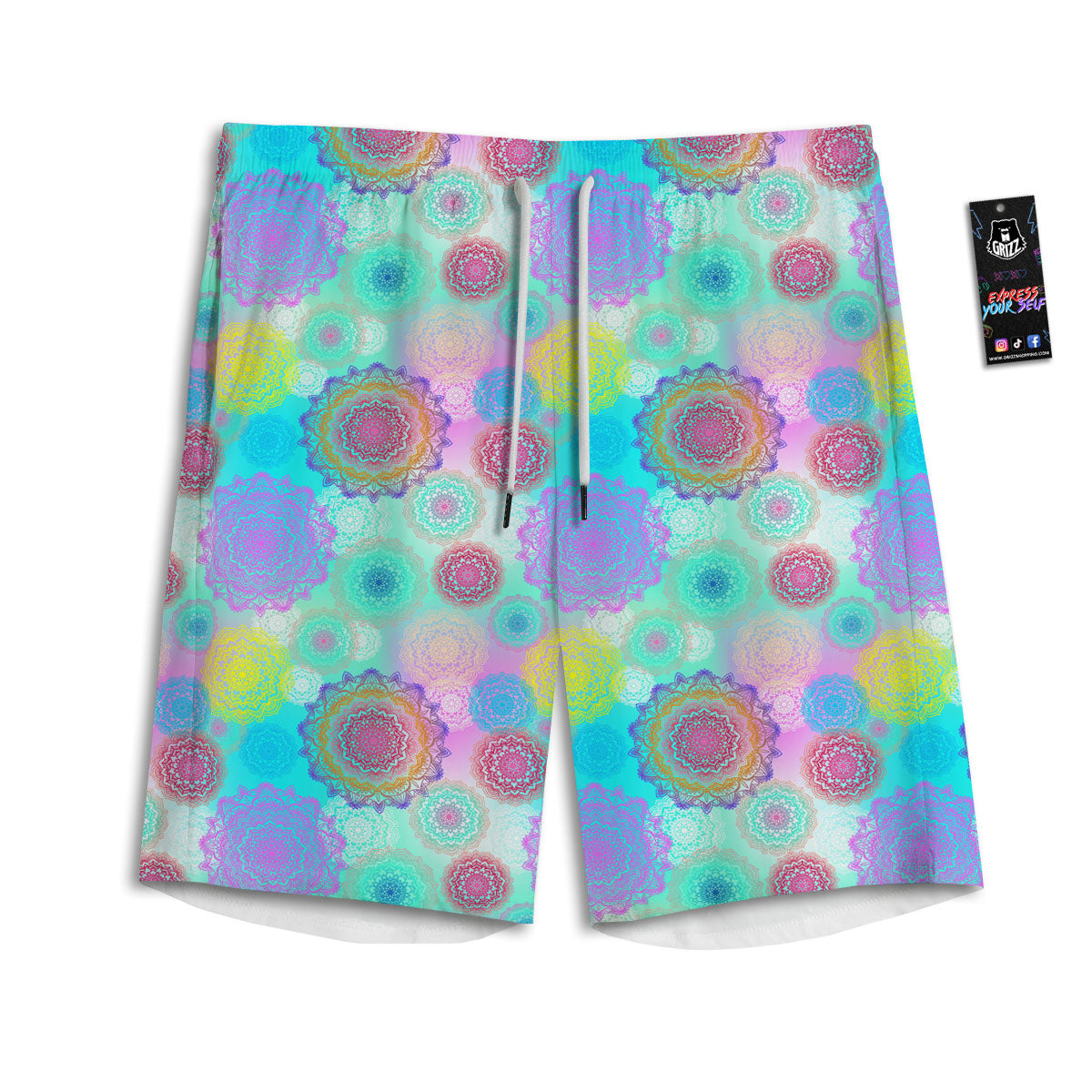 Bohemian Mandala Pastel Print Pattern Men's Athletic Shorts