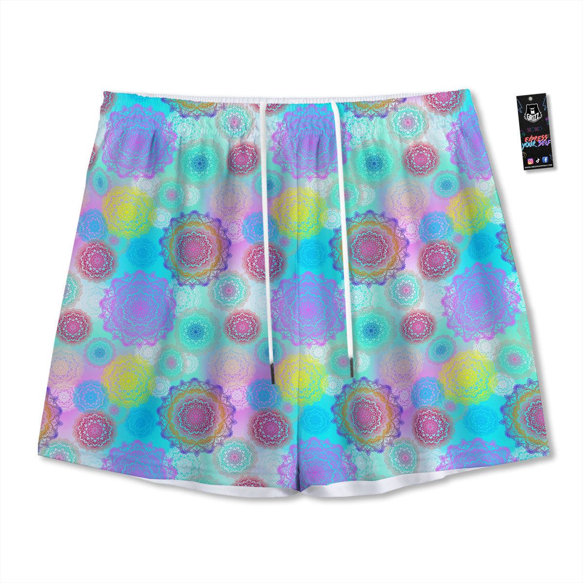 Bohemian Mandala Pastel Print Pattern Mesh Shorts