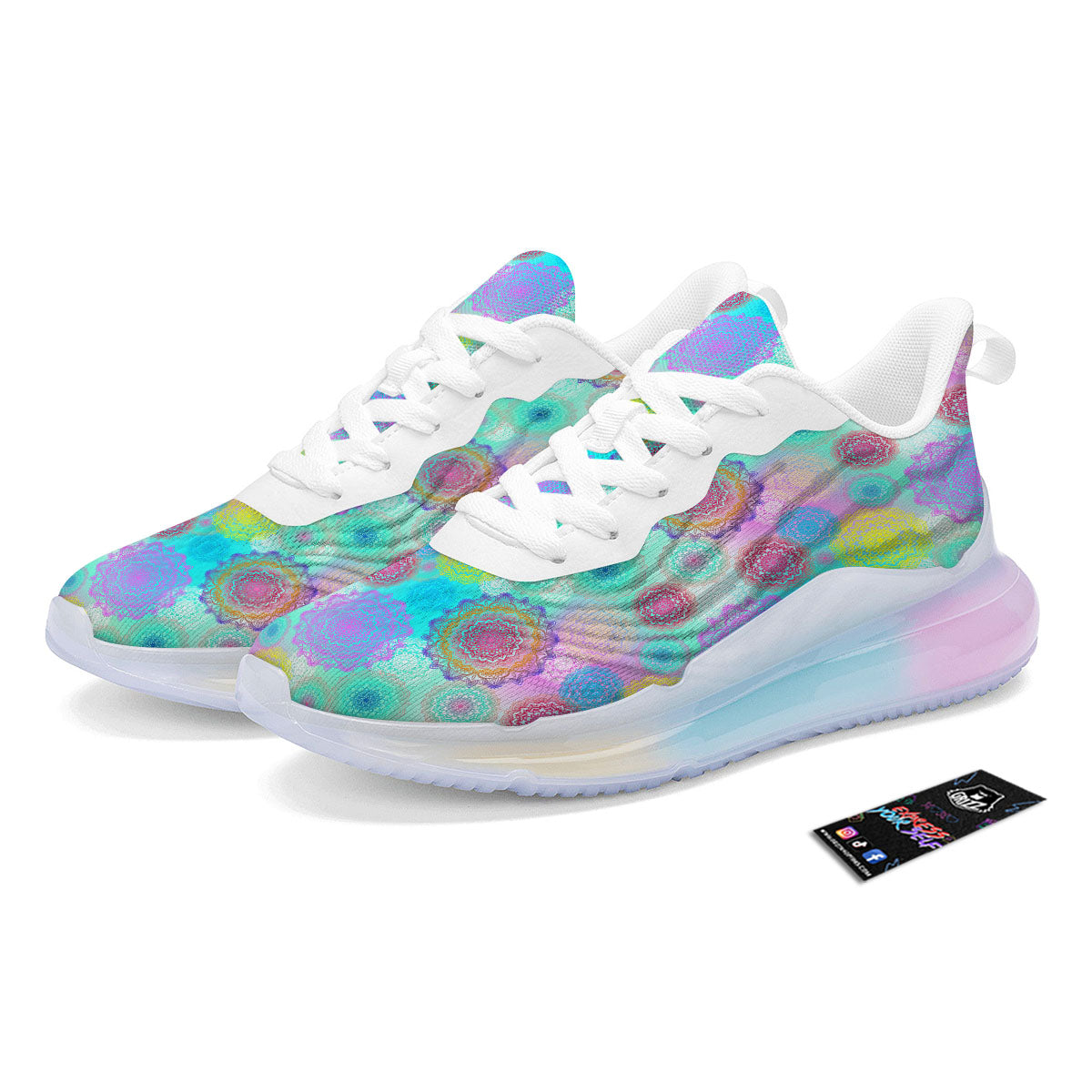Bohemian Mandala Pastel Print Pattern Running Sneakers-grizzshop