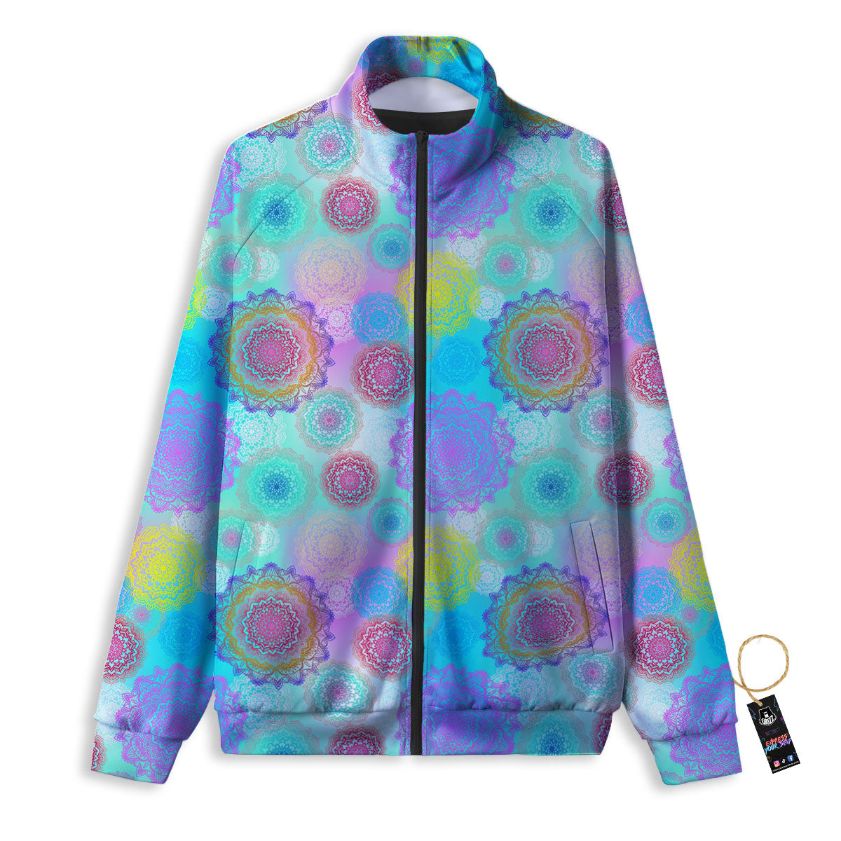 Bohemian Mandala Pastel Print Pattern Track Jacket-grizzshop