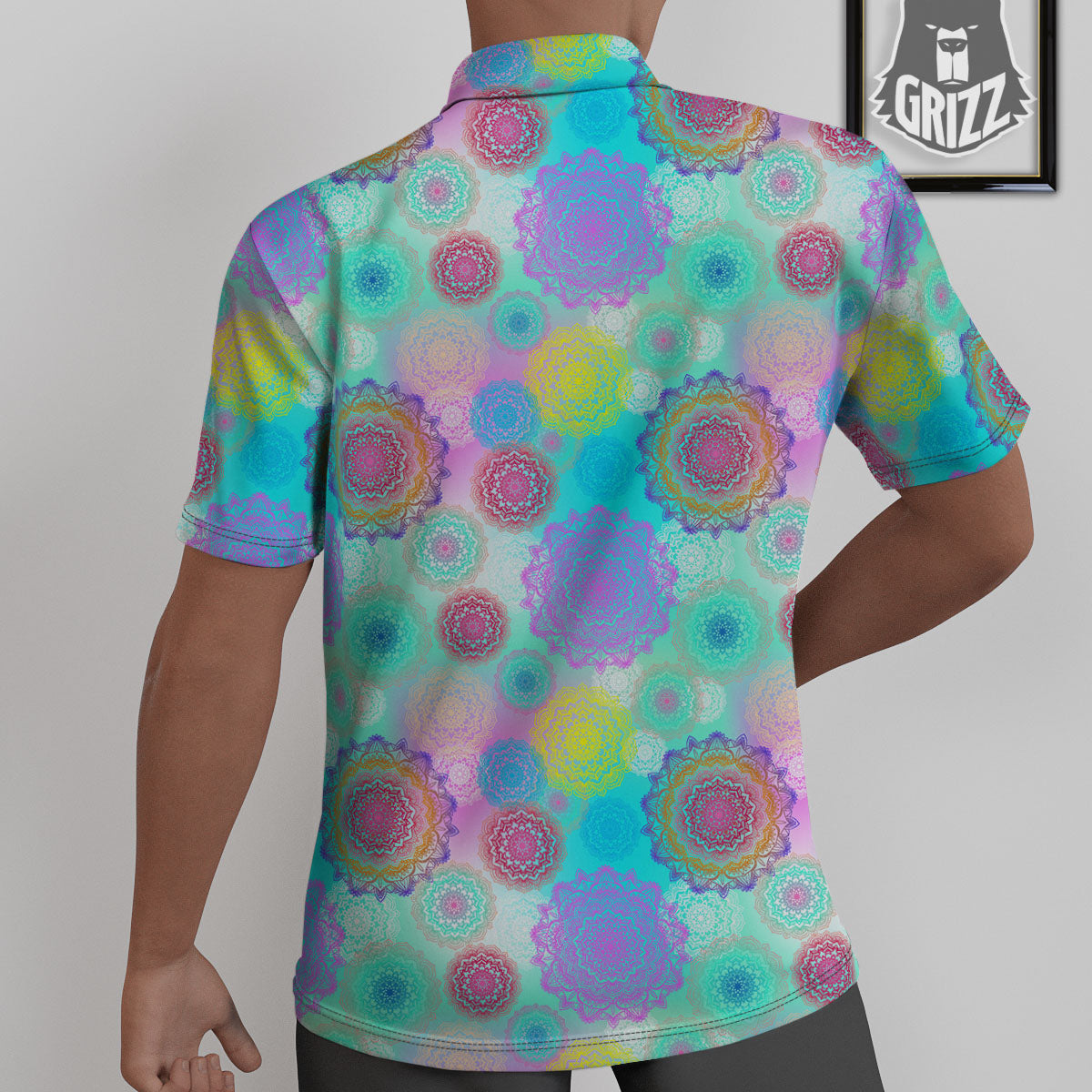 Bohemian Mandala Pastel Print Pattern Untucked Shirts-grizzshop