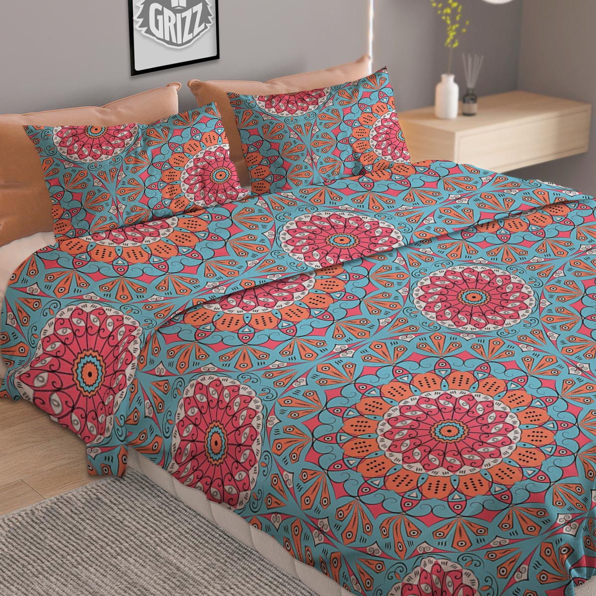 Bee Yellow Print Pattern Duvet Cover Bedding Set