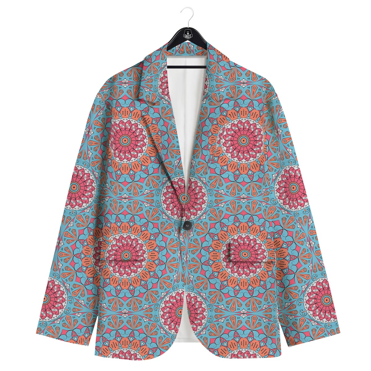 Bohemian Mandala Pink And Teal Print Pattern Men's Sport Coat-grizzshop