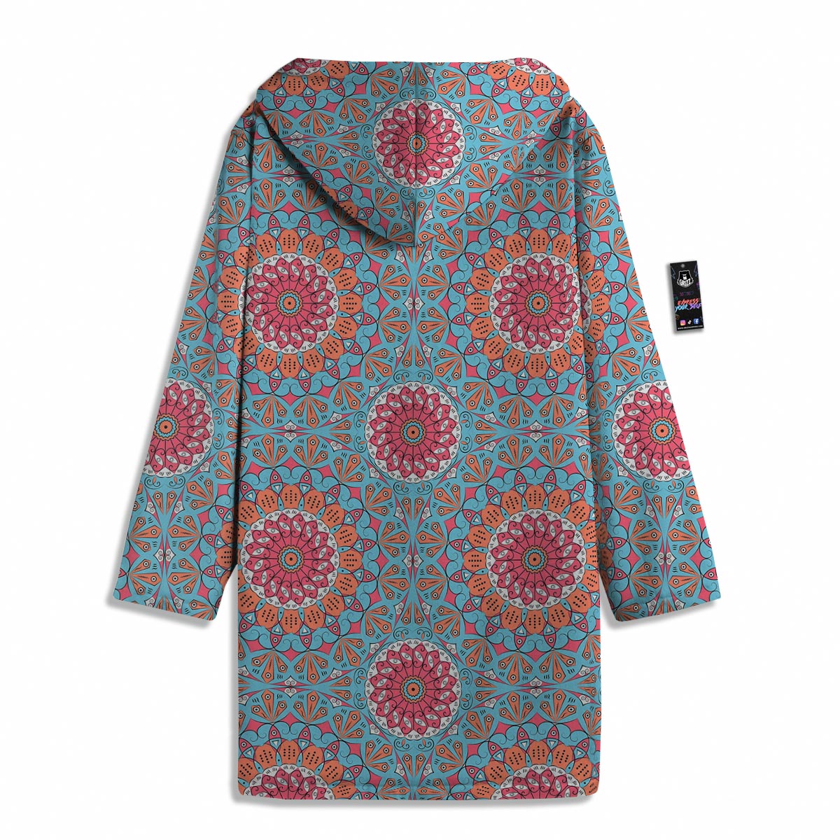 Bohemian Mandala Pink And Teal Print Pattern Men's Windbreaker Jacket-grizzshop