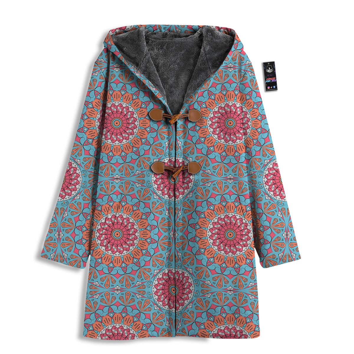 Bohemian Mandala Pink And Teal Print Pattern Men's Windbreaker Jacket-grizzshop