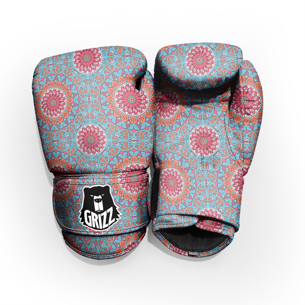 Bohemian Mandala Pink And Teal Print Pattern Pro Boxing Glove