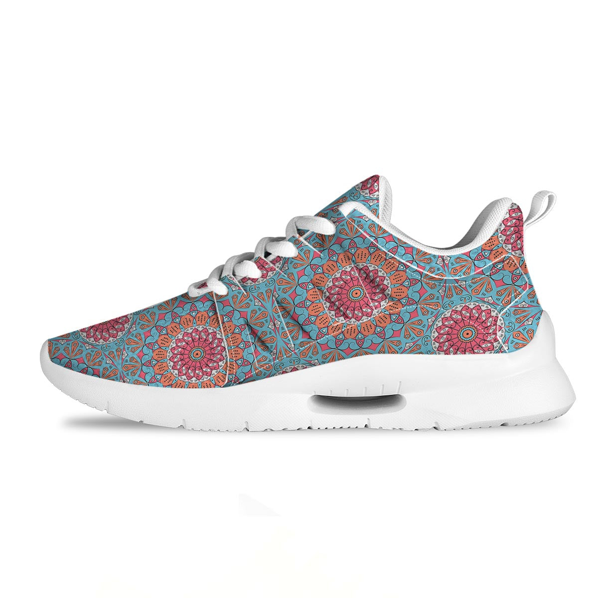 Bohemian Mandala Pink And Teal Print Pattern Tennis Shoes-grizzshop