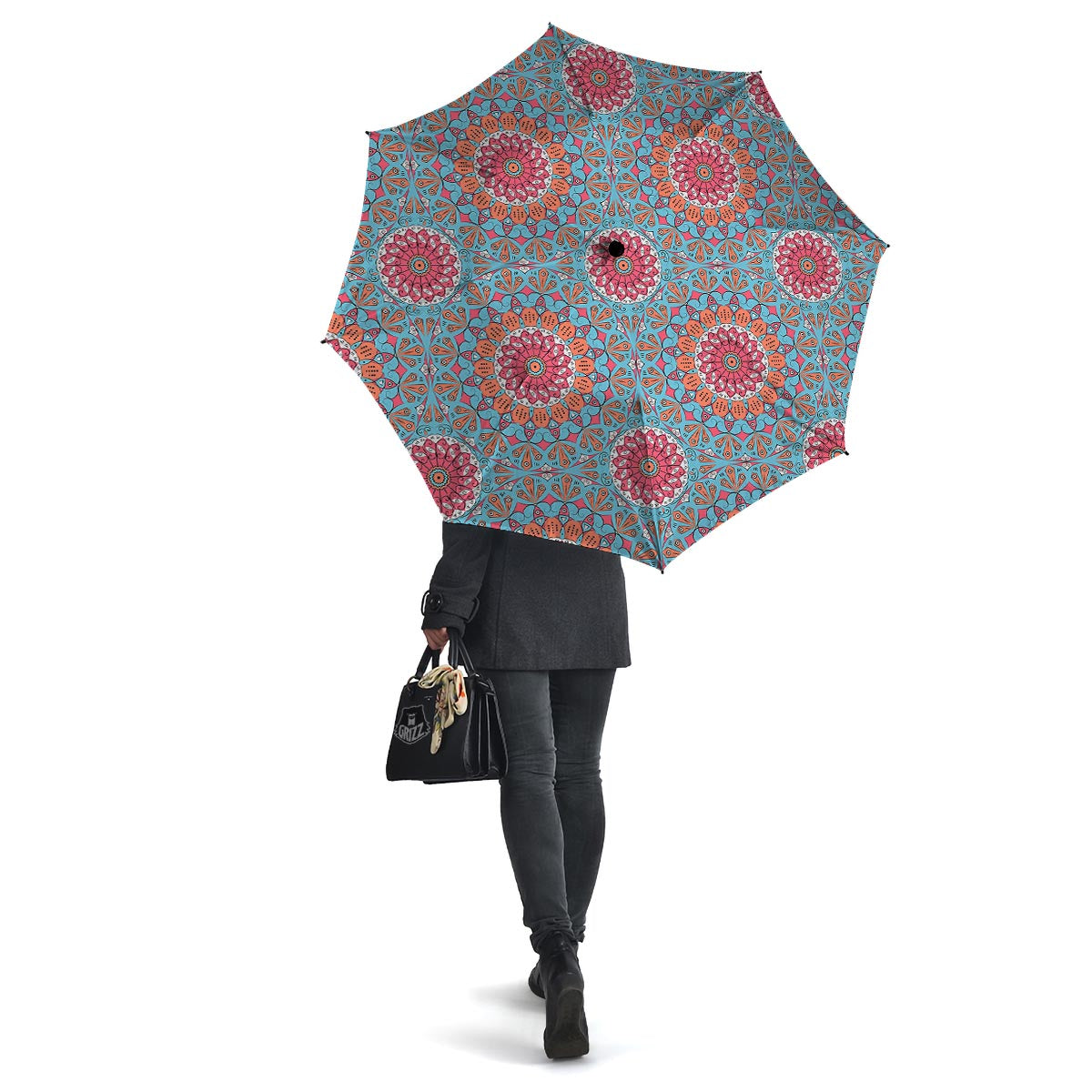 Bohemian Mandala Pink And Teal Print Pattern Umbrella-grizzshop