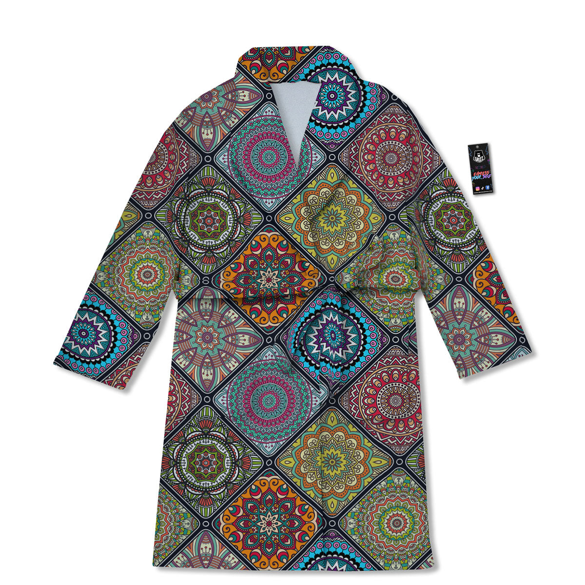 Bohemian Mandala Retro Print Pattern Bathrobe-grizzshop